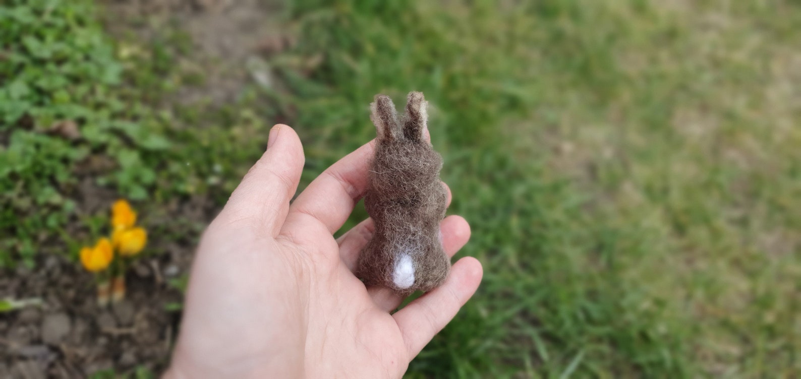 Needle Felted Little Bunny Miniature Sculpture Baby Bunny Hare Rabbit ...
