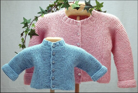 garter ridge baby cardigan