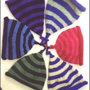 Gaugeless Hat Pattern, pdf, top down, striped, work with any yarn for all sizes