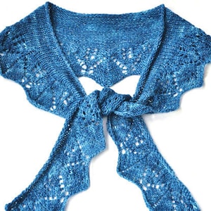 Crescent Scarf Pattern, pdf, fingering weight, lace charted and written