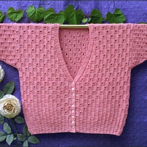 Check-mate Cardigan Knitting Pattern, pdf download, adult, bottom-up, one piece