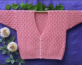 Check-mate Cardigan Knitting Pattern, pdf download, adult, bottom-up, one piece