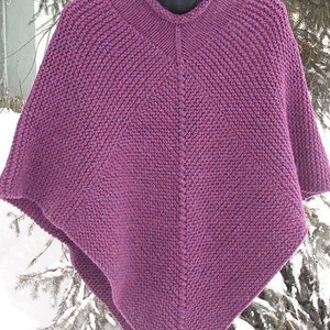 50 x 50 Poncho Knitting Pattern, pdf, garter stitch, chunky