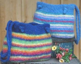 Felted Sachel Pattern, pdf, chunky, striped