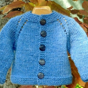 Simple Baby Jacket Pattern, pdf, Top Down, chunky weight, 3-18 month sizes