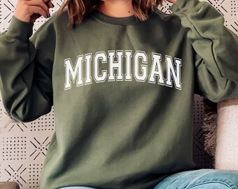 Michigan State Sweatshirt, Michigan Sweatshirts, Michigan Sweater, Detroit Sweatshirt, Vintage Michagan Sweatshirt, Michagan Shirt