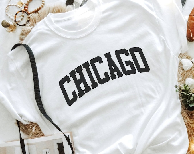 Chicago T Shirts - City T Shirts - Vintage Style Tees - City Text