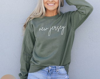 New Jersey Sweatshirt, New Jersey Sweater, State New Jersey Sweatshirt