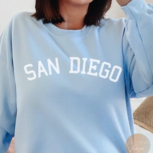 San Diego Sweatshirt, San Diego Sweater, San Diego Beach Sweater, San Diego Vacation Sweater, Beach Vacation Sweatshirts, Family Sweatshirt Light Blue