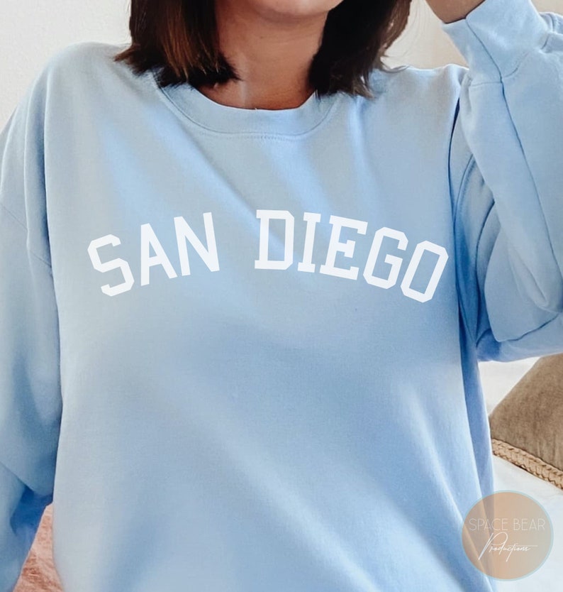 San Diego Sweatshirt, San Diego Sweater, San Diego Beach Sweater, San Diego Vacation Sweater, Beach Vacation Sweatshirts, Family Sweatshirt Light Blue
