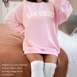 San Diego Sweatshirt, San Diego Sweater, San Diego Beach Sweater, San Diego Vacation Sweater, Beach Vacation Sweatshirts, Family Sweatshirt Light Pink