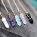 Crystal Necklace - Crystals Wire Wrap - Crystal Jewelry 