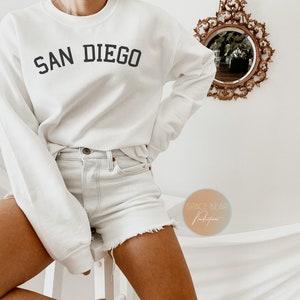 San Diego Sweatshirt, San Diego Sweater, San Diego Beach Sweater, San Diego Vacation Sweater, Beach Vacation Sweatshirts, Family Sweatshirt White