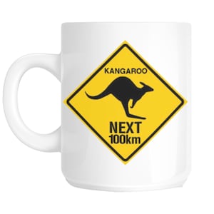 Australia kangaroo sign novelty gift mug shan43