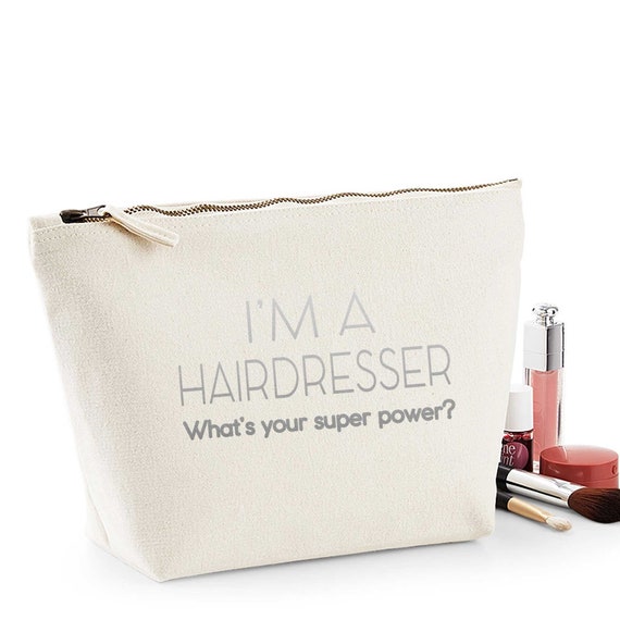 Lustige Friseur-Kosmetiktasche – Geschenk Für Haarstylistinnen, Lila, 25x17 Cm, Mit Spruch