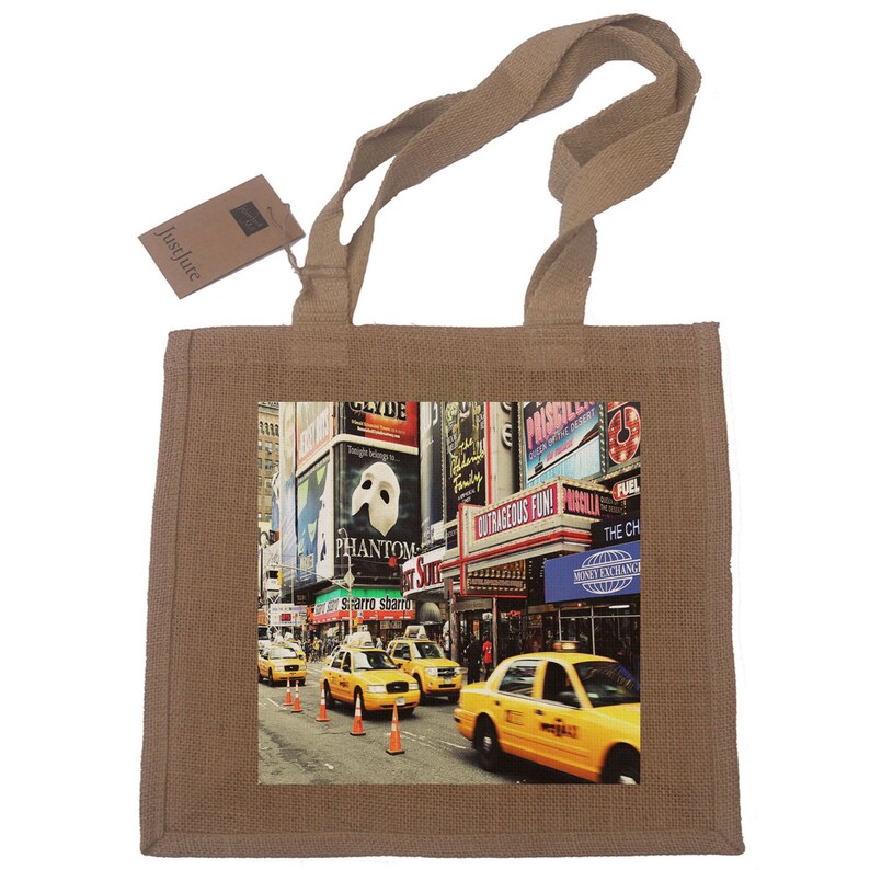 New York City Jute Compact Shopping Bag