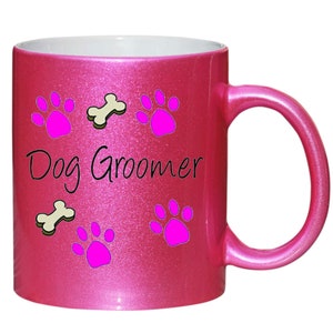 Dog Groomer Thank You Gift Pink Glitter Mug shan37