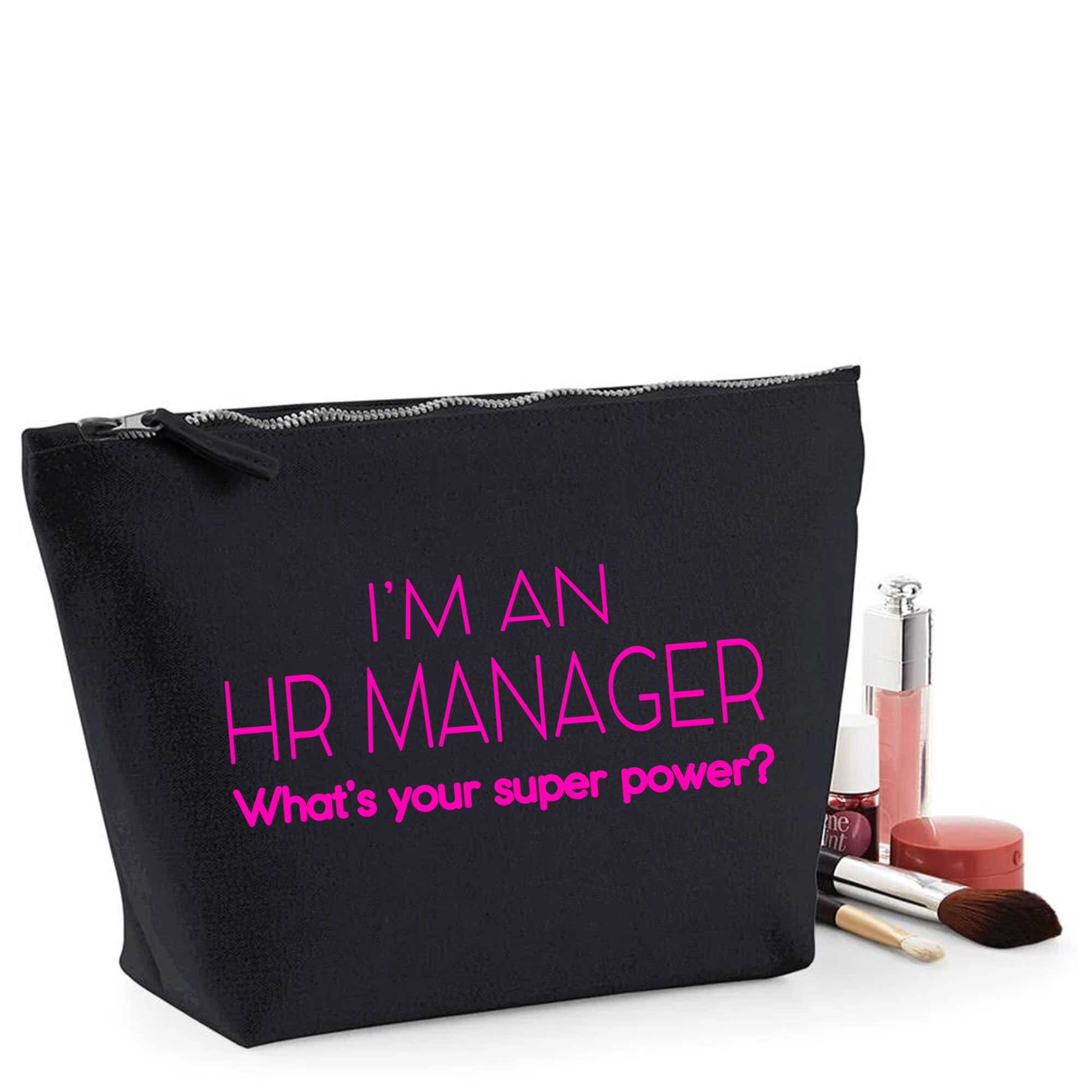 HR Manager Thank You Gift Women's Make Up Makeup Accessory Bag Pink Print