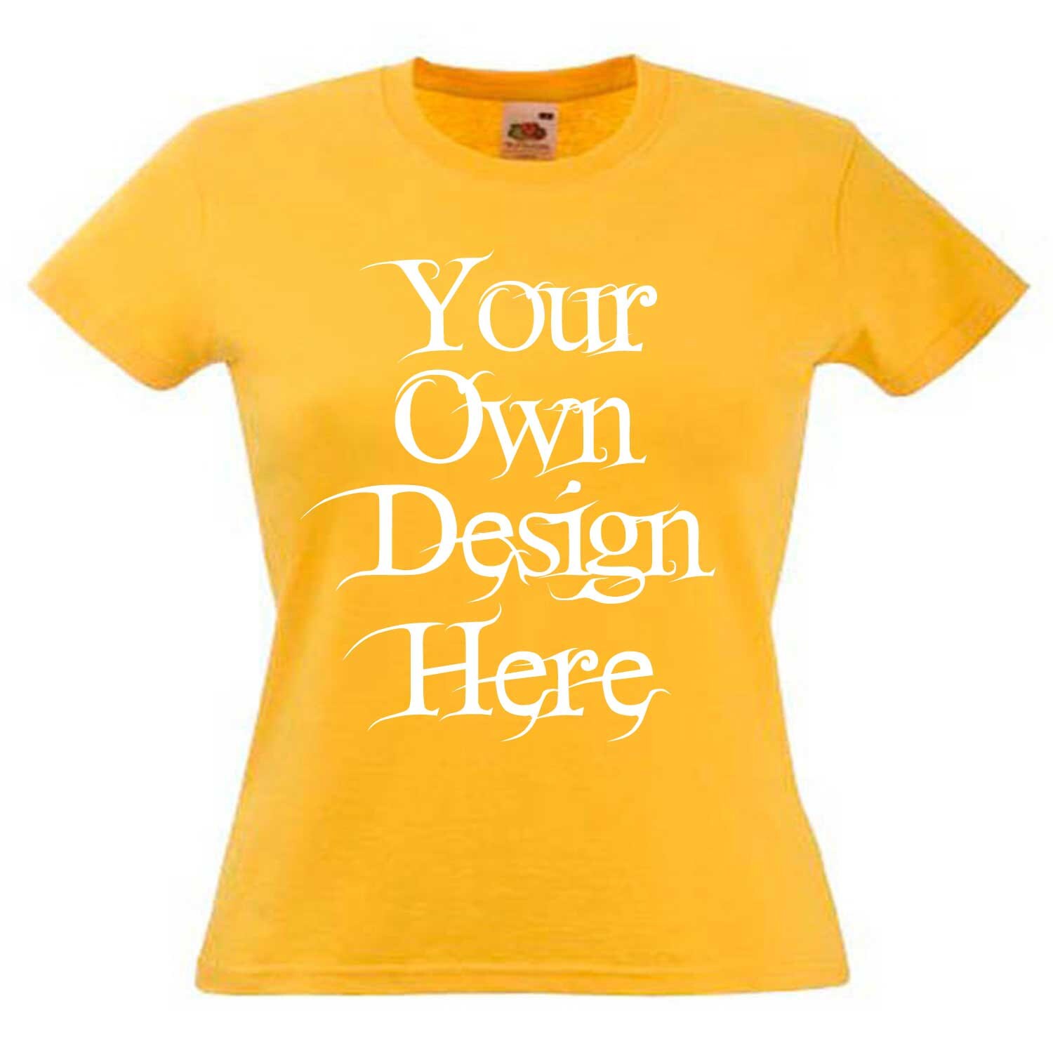 Ladies Womens Yellow T Shirt Personalised Text Custom Design Etsy UK