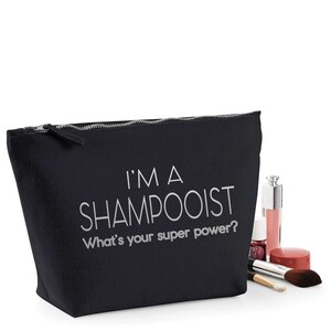 Shampooist Thank You Gift Women&#39;s Make Up Makeup Accessory Bag Silver Print