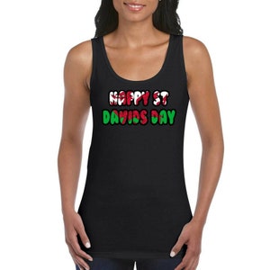 St David&#39;s Day Wales Welsh Flag Girls Women&#39;s Ladies Tank Top Vest T Shirt Black