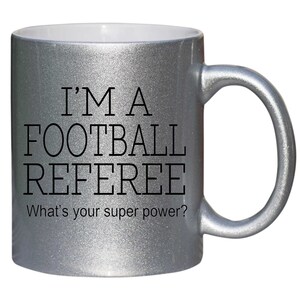 Football Referee Thank You Gift Silver Glitter Mug shan376