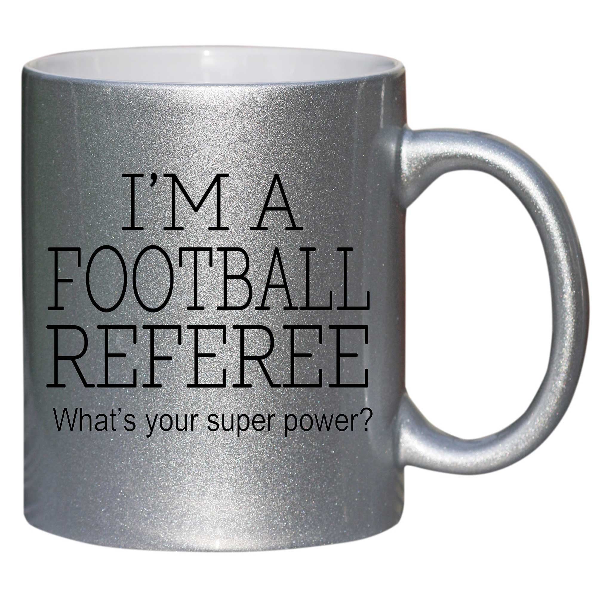 Football Referee Thank You Gift Silver Glitter Mug shan376 Etsy España