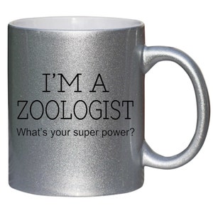 Zoologist Novelty Funny Secret Santa Birthday Christmas Gift Mug Silver Glitter shan277