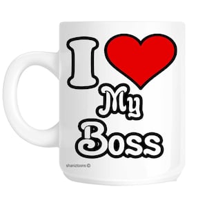 I Love My Boss Office Joke Secret Santa Novelty Gift Mug shan483