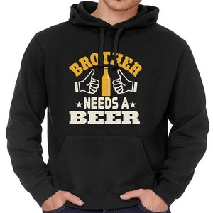 Beer Drinker bebiendo divertido eslogan papá Bod Navidad cumpleaños regalo adultos hombres negro algodón rico fleece sudadera con capucha forrada
