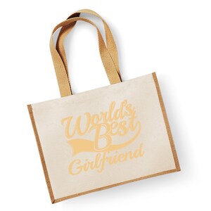 Meilleur petite amie cadeau jute shopping Shopper sac du monde image 4