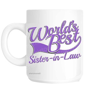 Sister in law world&#39;s best purple novelty gift mug shan851