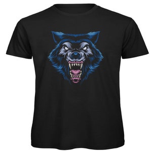 Werewolf Wolf Halloween Gift Adults Mens Unisex Black Organic T shirt Size small - 3XL UK Sizing