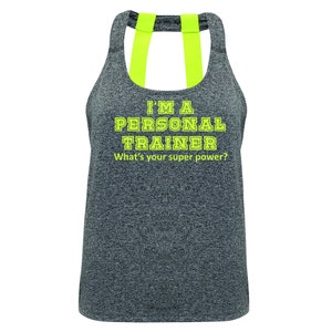 Personal Trainer Gift Women's Gym Yoga Running Double Strap Back Vest