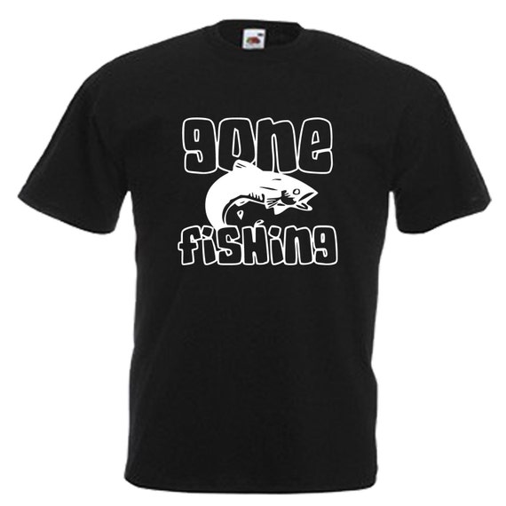 Buy Gone Fishing Fisherman Gift Adults Mens Black T Shirt Sizes From Small  3XL Online in India 