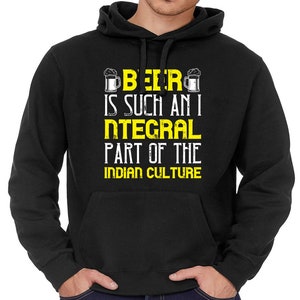 BierDrinker Indiase cultuur Vader Bod Grappige Opa Kerst Verjaardagscadeau Volwassenen Mens Unisex Zwart Katoen Rijk Fleece Gevoerd Hoodie