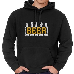 Beer funny slogan dad bod funny grandad christmas birthday gift adults mens unisex black cotton rich fleece lined hoodie