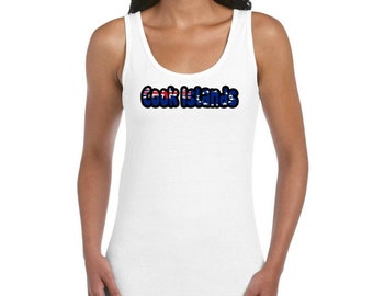 Cook Islands Love Text Flag Girls Women's Ladies Tank Top Vest T Shirt White