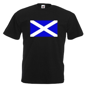 Scotland Flag Adults Black T Shirt Sizes From Small - 3XL