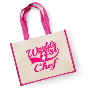 World&#39;s Best Chef Gift Jute Shopping Shopper Bag