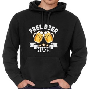 Beer Drinker bebiendo divertido eslogan papá Bod Navidad cumpleaños regalo adultos hombres negro algodón rico fleece sudadera con capucha forrada