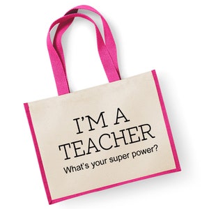 Teacher Thank You Gift Jute Shopping Shopper Bag