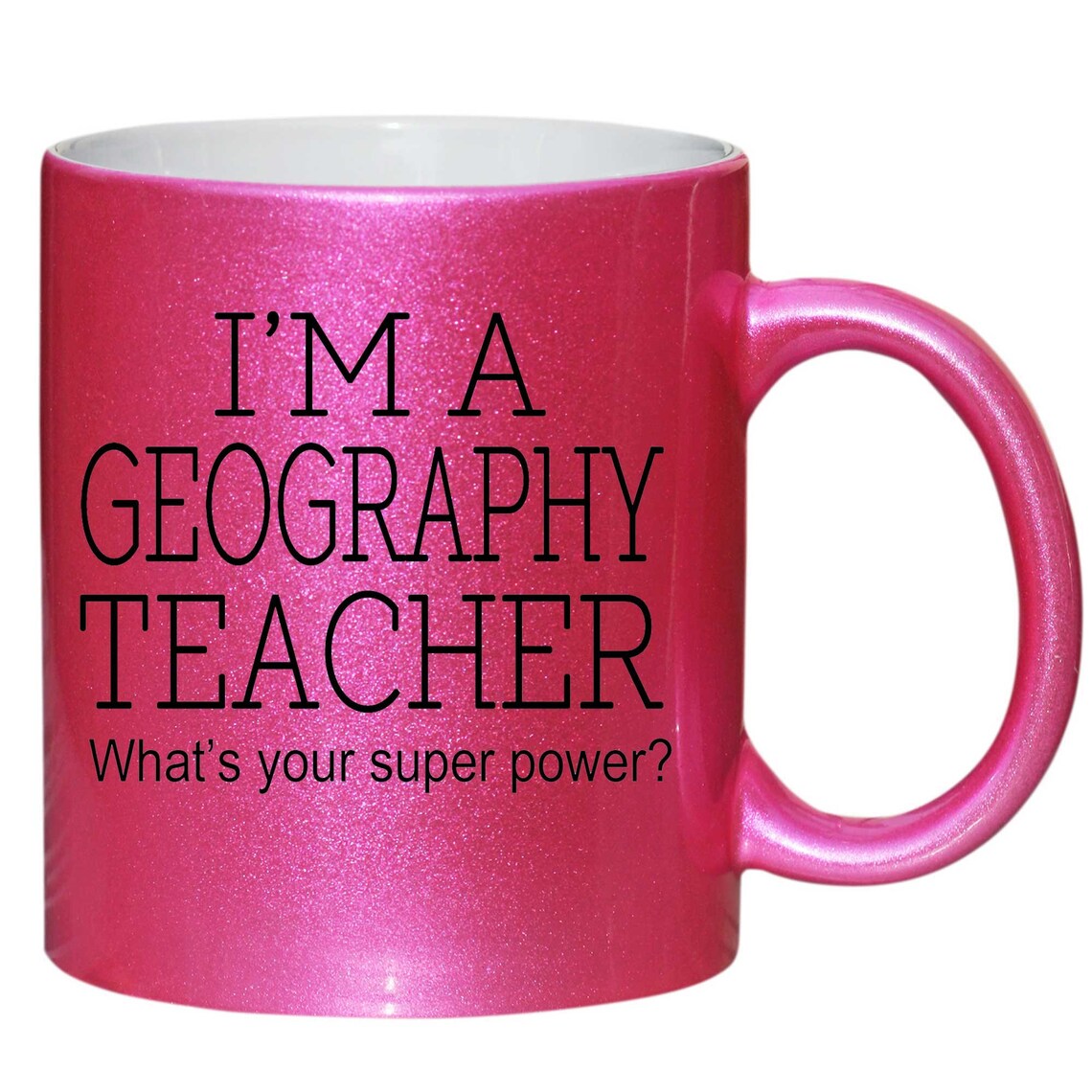 Geography Teacher Thank You Gift Pink Glitter Mug Shan384 Etsy UK