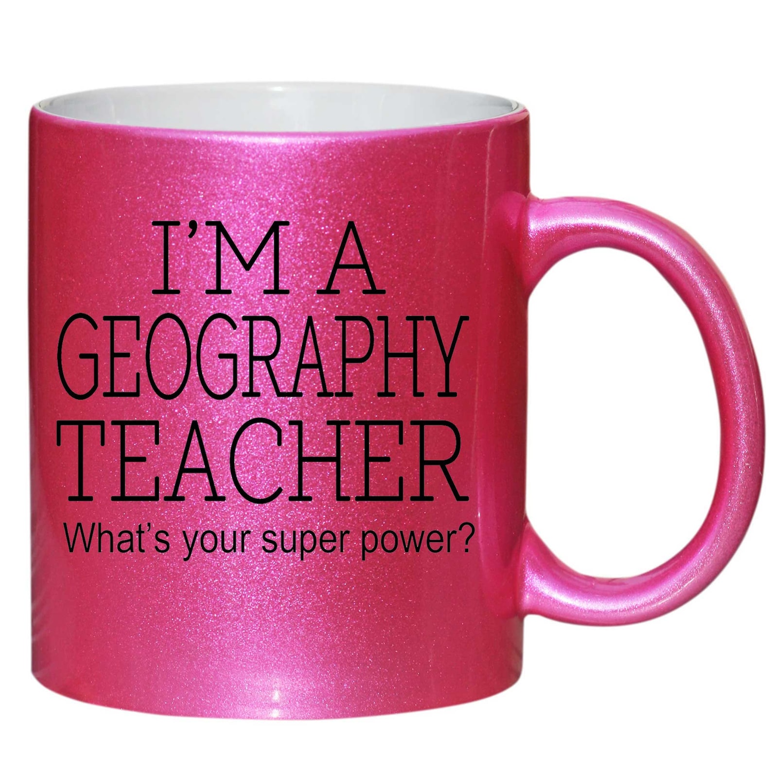 Geography Teacher Thank You Gift Pink Glitter Mug Shan384 Etsy UK