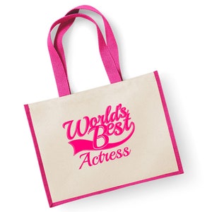 World&#39;s Best Actress Gift Jute Shopping Shopper Bag