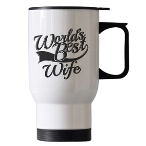 Wife birthday christmas novelty gift travel thermal cup mug white or silver
