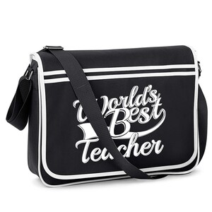 Teacher World&#39;s Best Number One Gift Retro Messenger Bag