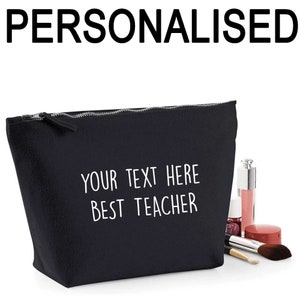 Best teacher personalised women&#39;s make up bag makeup case thank you gift