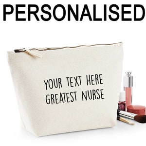 Greatest Nurse Personalised Women&#39;s Make Up Bag Makeup Case Thank You Gift
