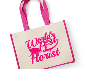 World's Best Florist Gift Jute Shopping Shopper Bag